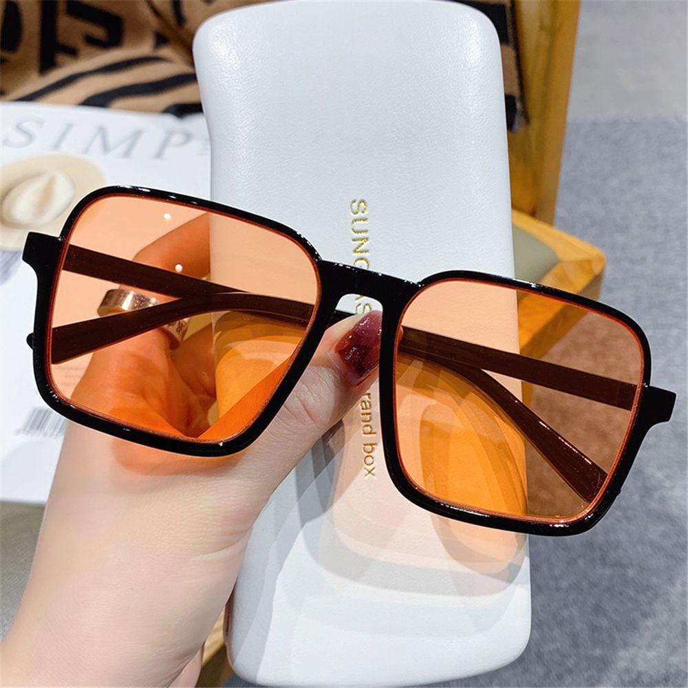 R-flower Women Square Sunglasses Klasik UV400 Kacamata Vintage Pria Kacamata Matahari