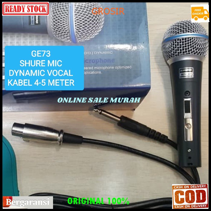 G73 Shure mic kabel dynamic mik cable SWICTH Microphone full besi karaoke vocal vokal audio sound system audio pengeras suara pro profesional Legendary legendaris mikrophone G73   BISA DIGUNAKA SEGALA JENIS AUDIO SOUND  Bahan dari besi metal  Mic tidak me