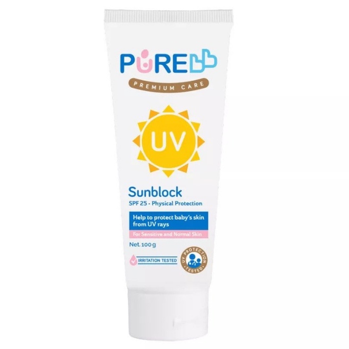PURE BABY MURAH SUNBLOCK 100GR SUNBLOCK CREAM PUREBABY