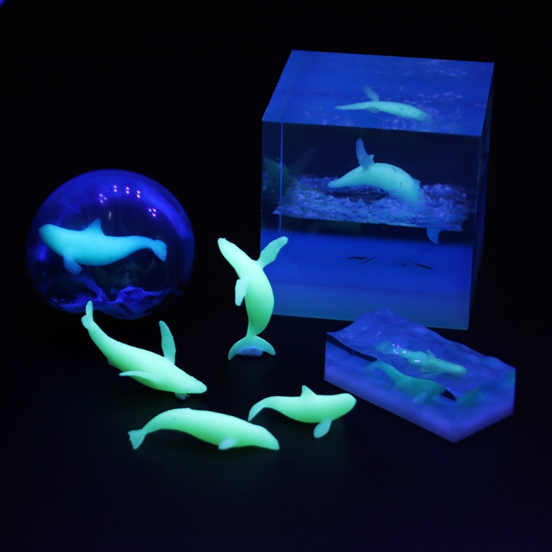 Siy 5pcs Cetakan Resin Mini Model Ikan Paus Luminous Untuk Membuat Perhiasancraft Diy