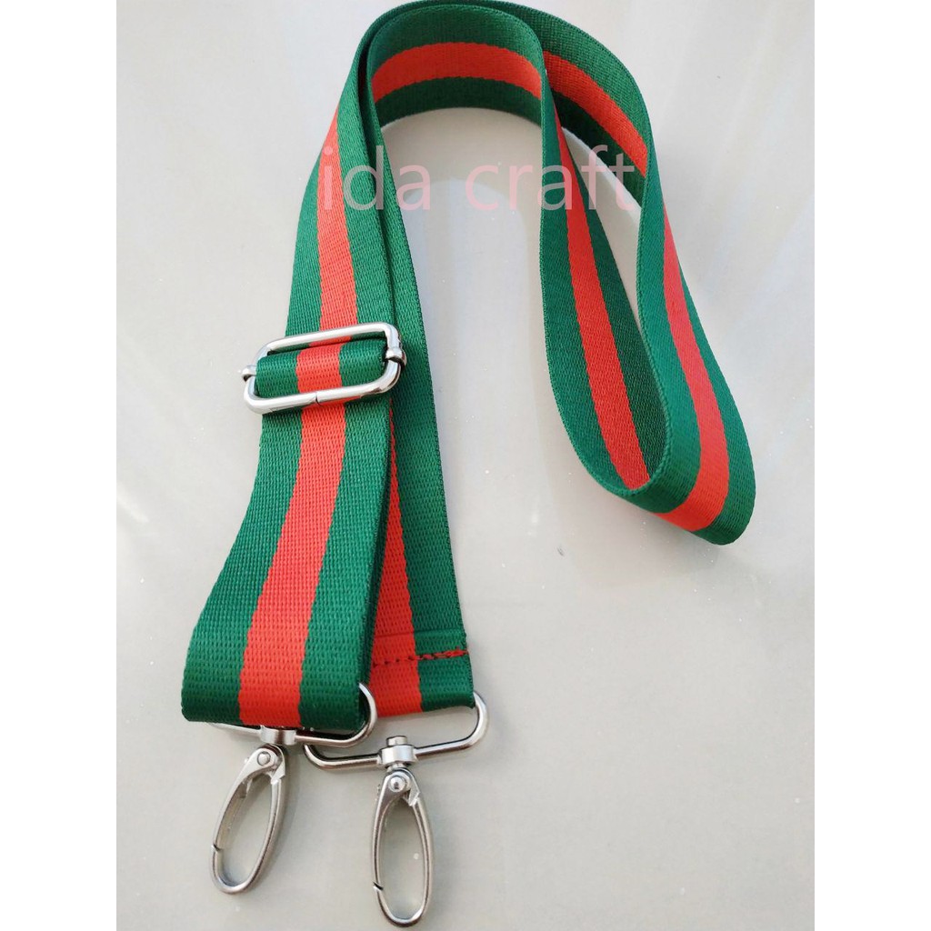 longstrap/tali slempang motif gucci hijau 38 nkln