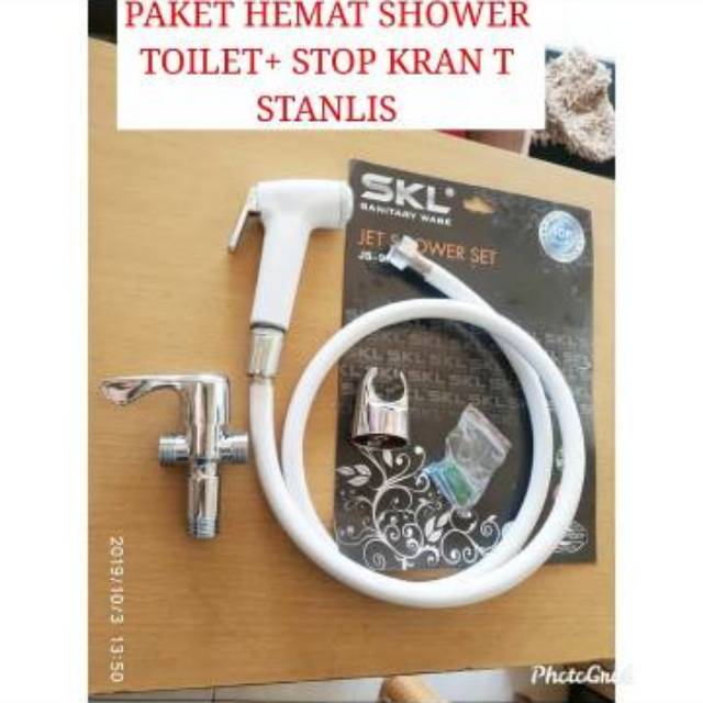 Paket komplit shower toilet + kran T closet, jet shower, shower cebok