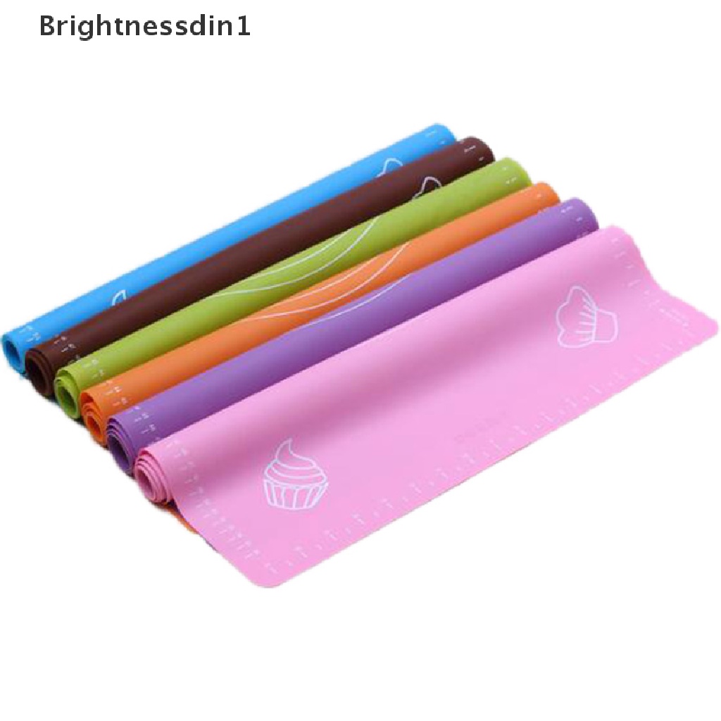 (Brightnessdin1) Alas Rolling Bahan Silikon Ukuran 30x25cm Untuk Membuat Kue / Fondant