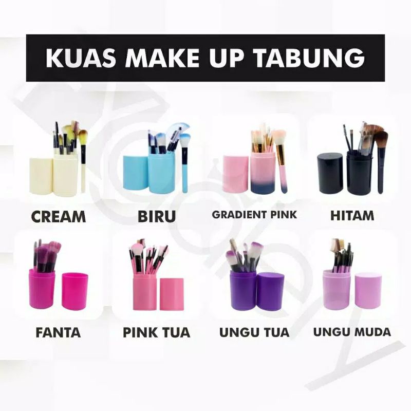 Kuas Make Up 1 Set Lengkap Dalam Tabung Kuas Make Up Import Tabung Murah