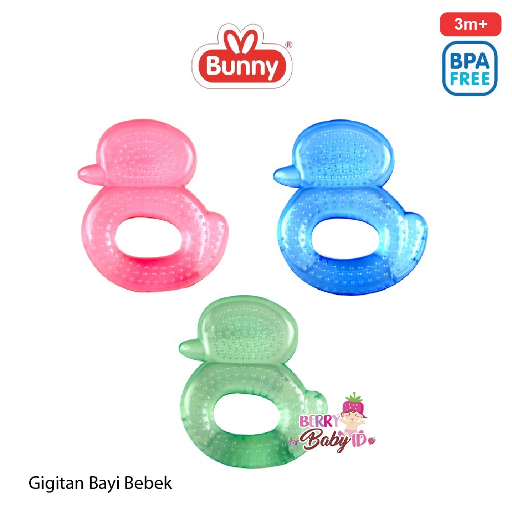 Lusty Bunny Mainan Gigitan Bayi Silikon Water Filled Teether Duck Fish Berry Mart