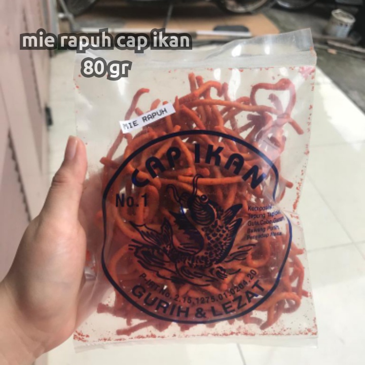 Jual Mie Lidi Rapuh Cap Ikan 80 Gram Snacky Medan Mie Rapuh Cap Ikan