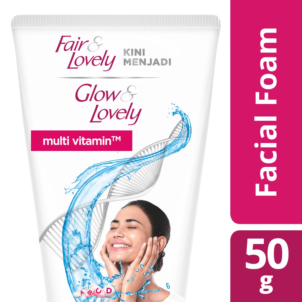 Glow &amp; Lovely Brightening Facial Foam dengan Multivitamin 1x50G