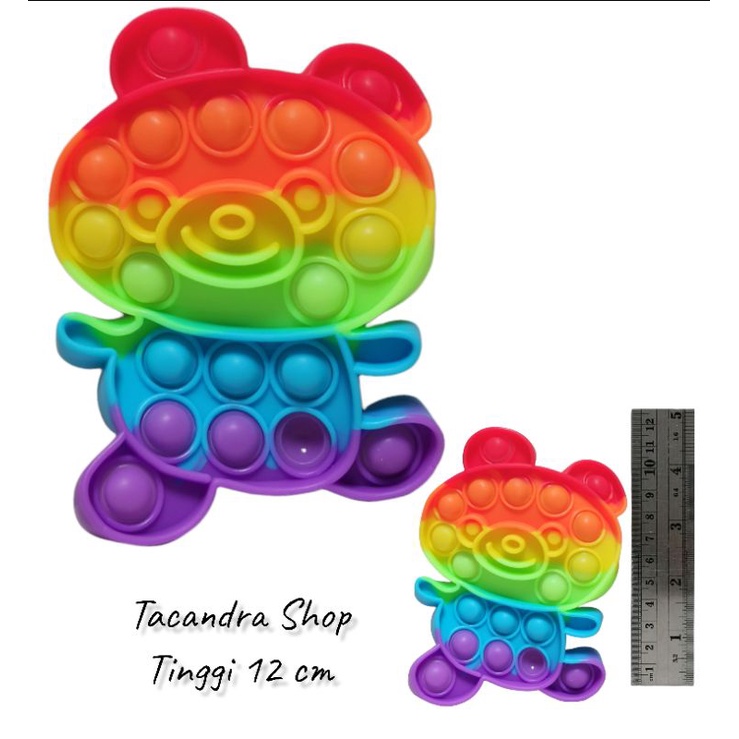 ( COD ) Mainan Anak Pencet Pop It Rainbow / Pop It Rainbow Murah / Mainan Pop It-Beruang Lari