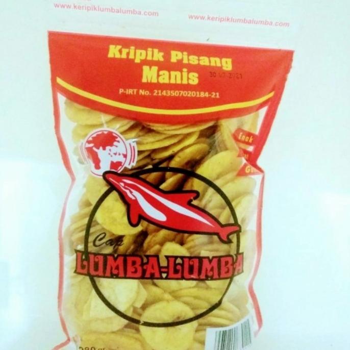 

keripik kripik pisang manis cap lumba lumba