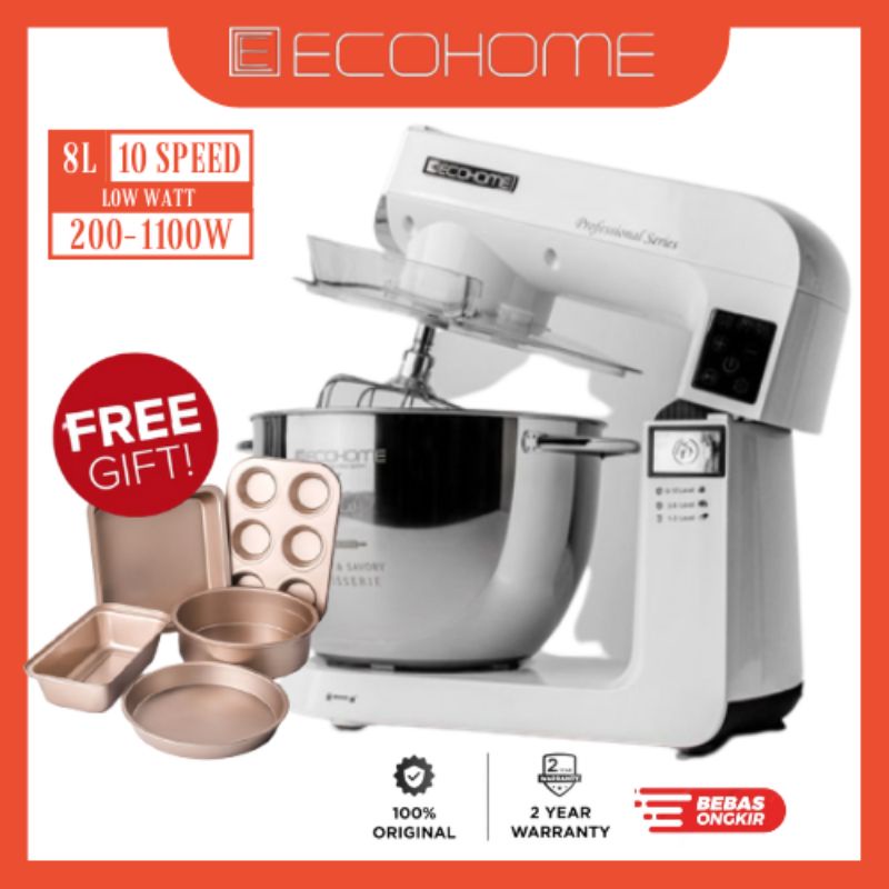 Jual STAND MIXER HEAVY DUTY PROFESSIONAL SERIES ECOHOME ESM999 PRO 8L