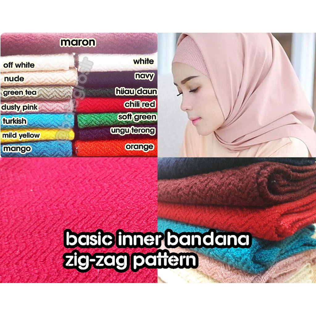 Basic Inner Bandana Premium Motif Zig zag Bahan Victoria