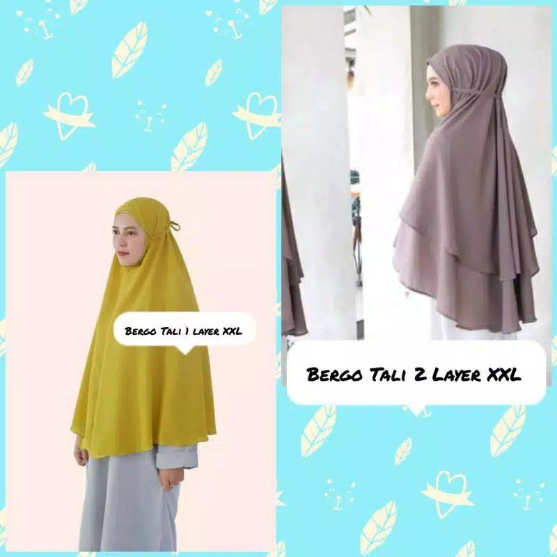 Bergo Jumbo 2 Layer Hijab syar'i Diamond Ceruty