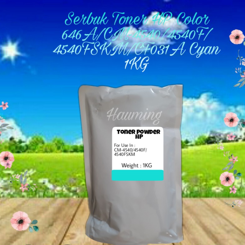 Serbuk Toner Powder Color HP 646A CM4540 CM4540f CM4540FSKM CM-4540 4540f CF031A Cyan 1kg