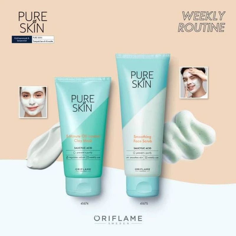 New Pureskin Deep Cleanse Face Wash/ Pure Skin Clarifying Toning Solution/ Mattifying &amp; Cooling Face Lotion/ Clay Mask/ Face Scrub