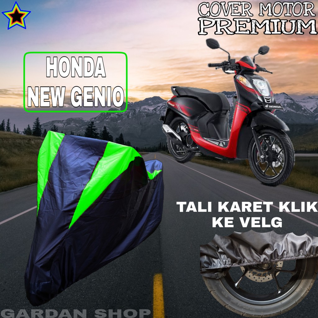 Sarung Motor HONDA NEW GENIO Hitam HIJAU Body Cover Penutup Pelindung Motor Genio PREMIUM