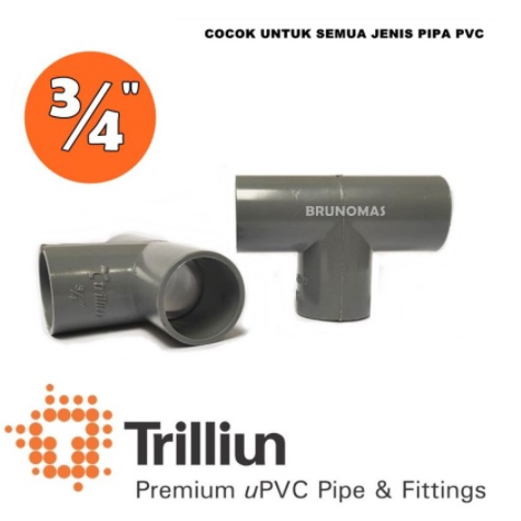 TEE PVC TS UKURAN 1/2 INCH &amp; 3/4 INCH TRILLIUN