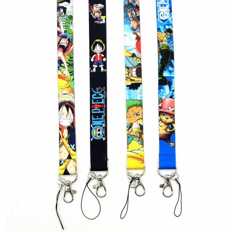 One Piece Tali Lanyard Leher Holder Kartu Id / Handphone Anti Jatuh Untuk Pelajar