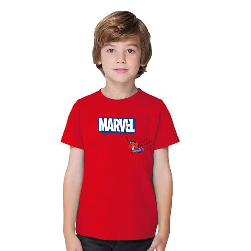 Baju Kaos Anak Lengan Pendek Superhero Bahan Katun Combed 30S Usia 1 Tahun Sampai 12 Tahun