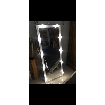Kaca Cermin Berdiri / Standing Mirror Oval / Kaca Cermin Rias Lampu