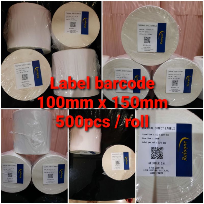 

Label barcode / Kertas thermal stiker 100mm x 150mm x 500pcs