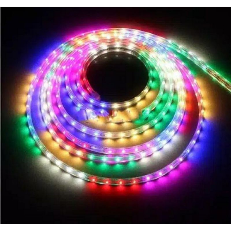 Lampu selang gepeng RGB + controler.Lampu led strips 8M