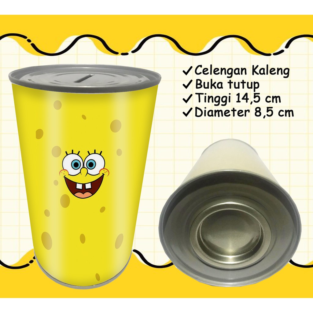 Celengan Kaleng Karakter Spongbob / Celengan Spongebob / Celengan Anak Kartun Spongebob MURAH UNIK-Spongebob - 02