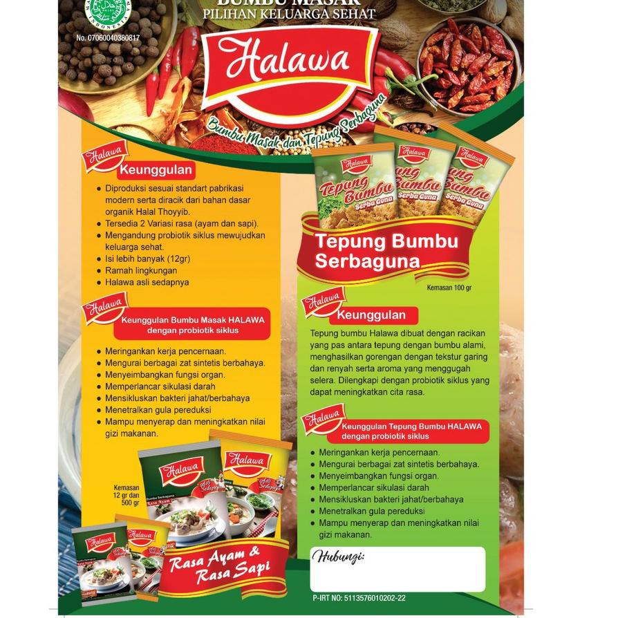 

G8T HALAWA BUMBU MASAK Organik plus Probiotik - Halawa Kaldu Penyedap Rasa Non MSG ➳↔ (Ready)