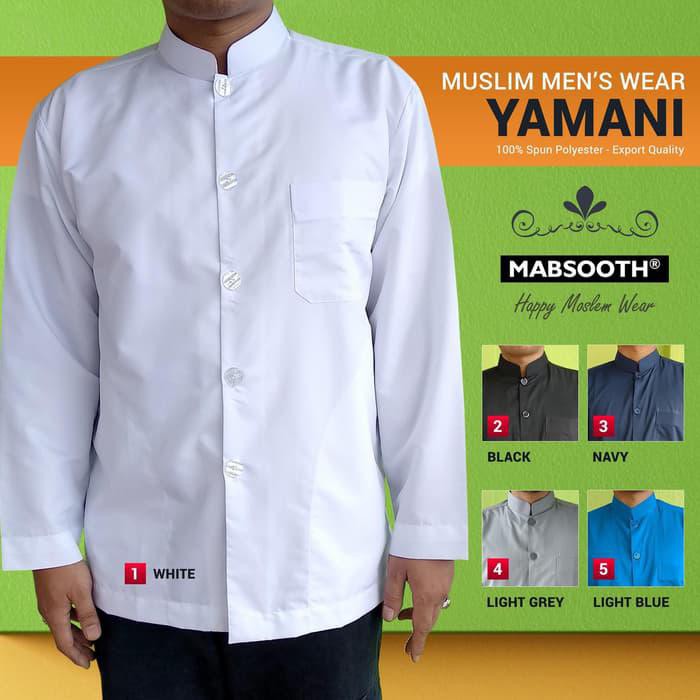 Paling Murah New Model Baju Koko Lengan Panjang Polos - Kemeja Pria Muslim / Jasko - Hitam, M