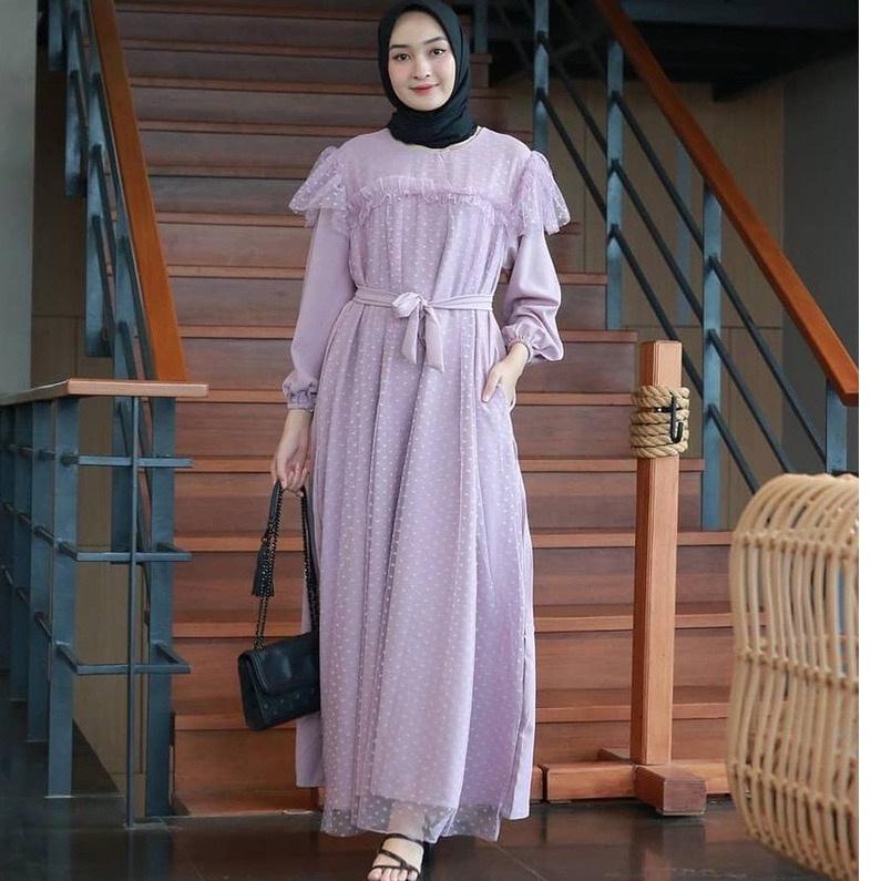 DRESS LEBARAN | REALPICT | Pakaian Wanita Murah Jumbo | Mira Dress | Tile Kekinian Murah | Dress Kon