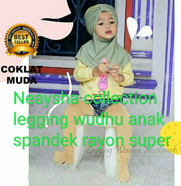 Legging wudhu anak Neaysha collection bahan spandek rayon super