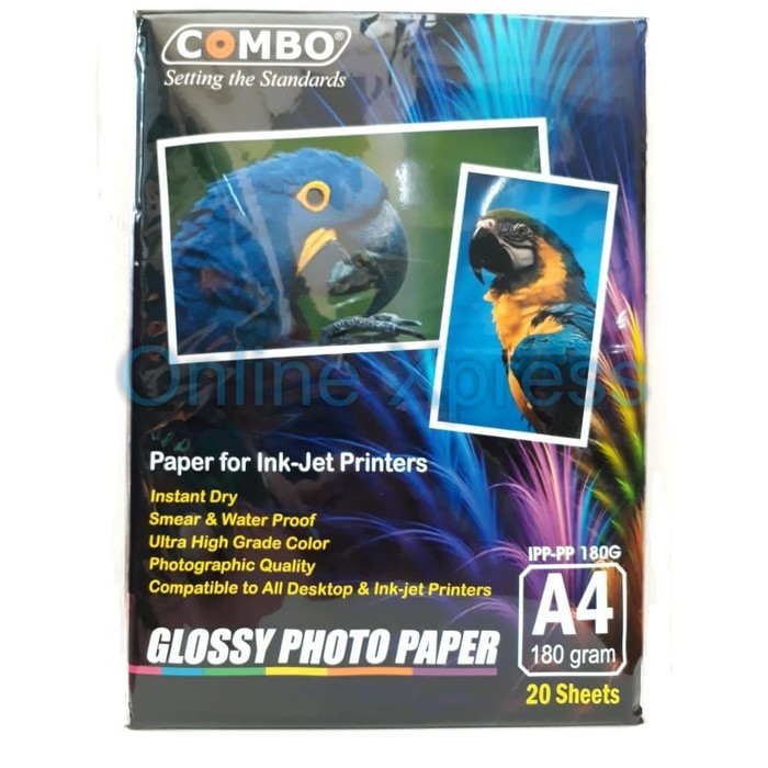 Kertas Foto / Glossy Photo Paper A4 180gr Combo