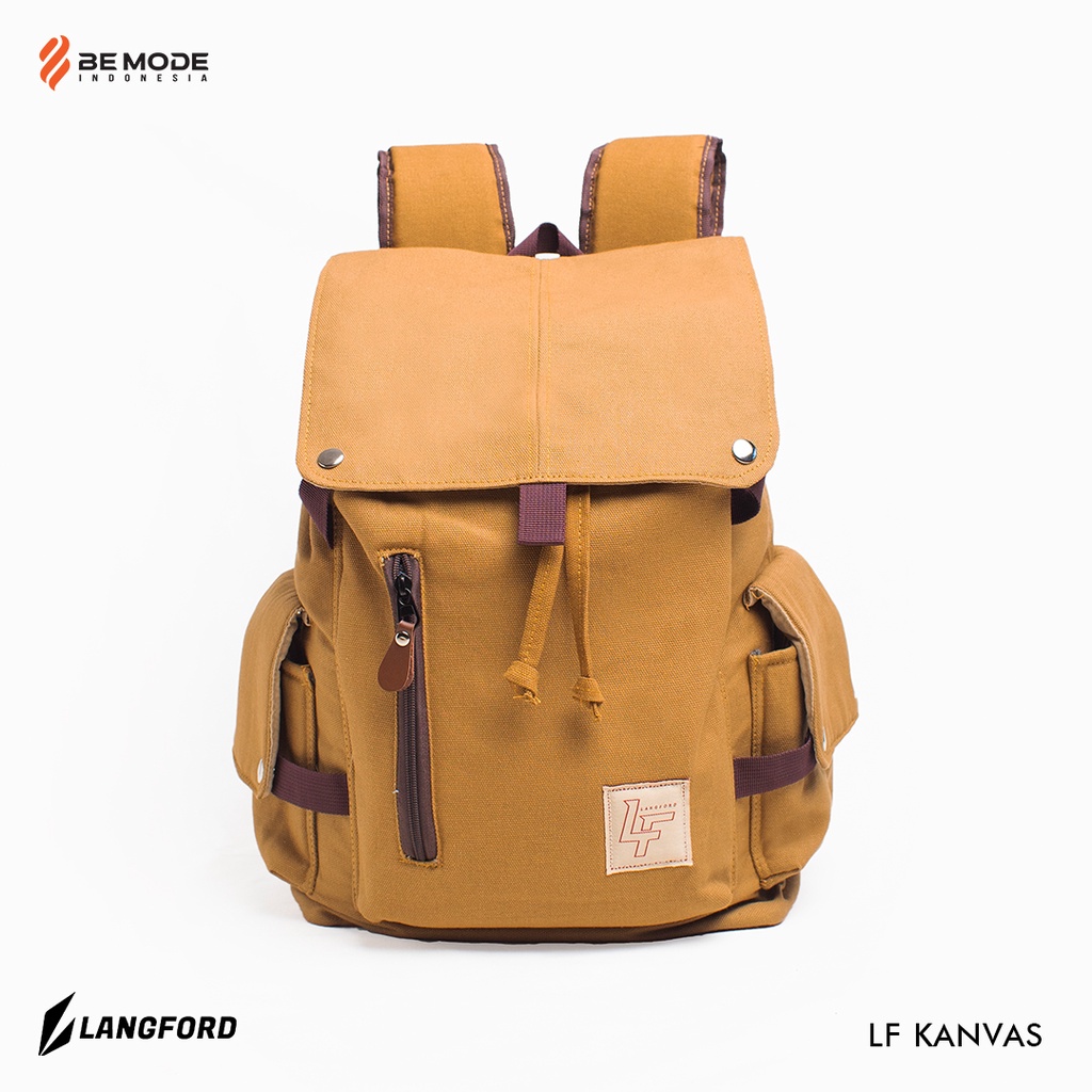 Tas Ransel backpack Polos canvas vintage casual - Leona – LANGFORD