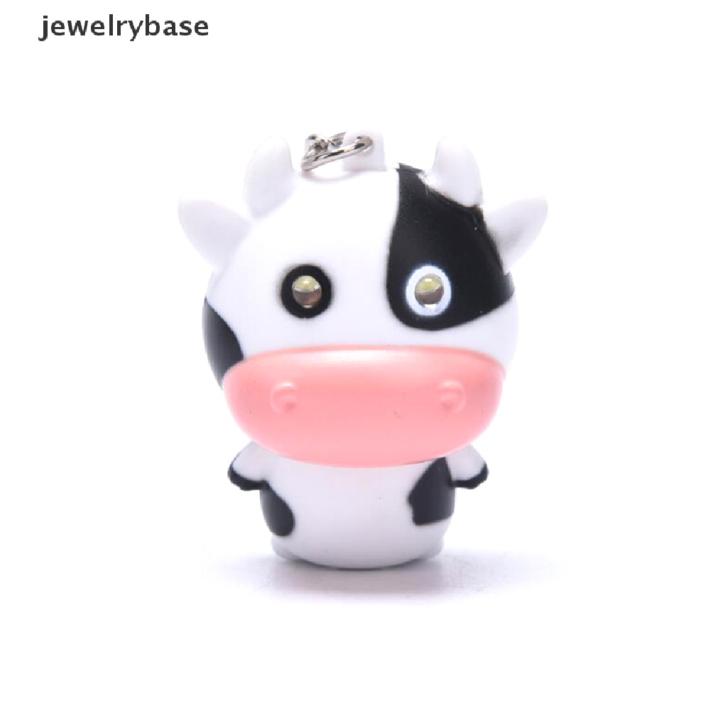 (jewelrybase) Gantungan Kunci Bentuk Sapi Dengan Senter LED + Suara Untuk Anak