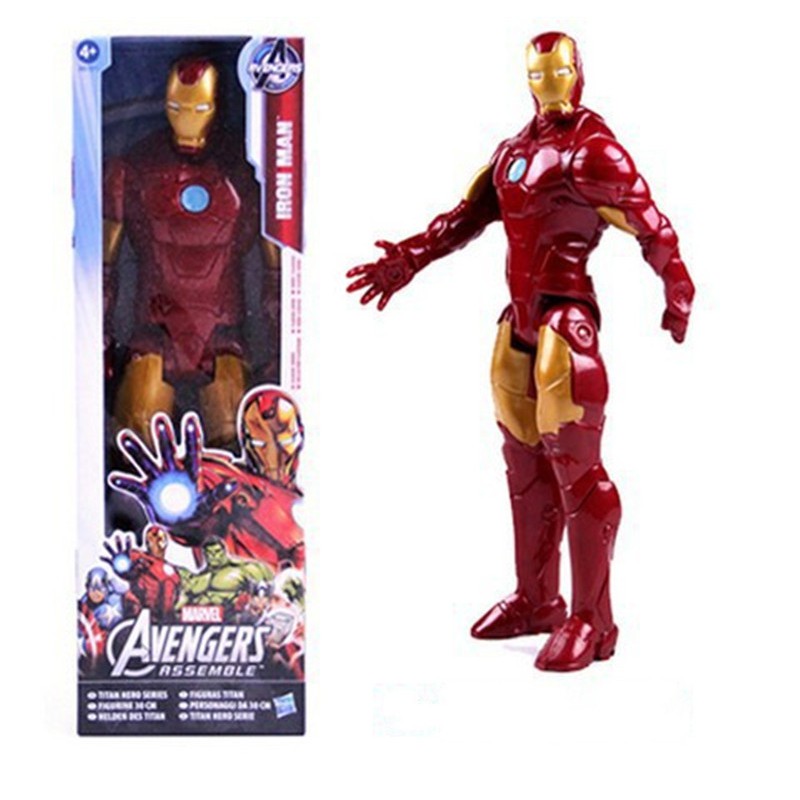 Mainan Action Figure Marvel Avengers Iron Man Hulk Black Panther Wolverine Bahan PVC Ukuran 12 30cm Dengan Kotak