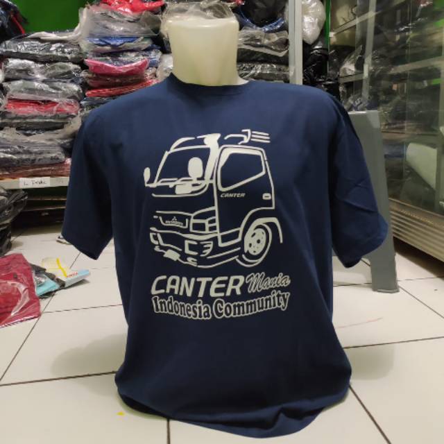 Kaos t-shirt baju canter mania comunity Indonesia / kaos supir mania / kaos mobil truk canter