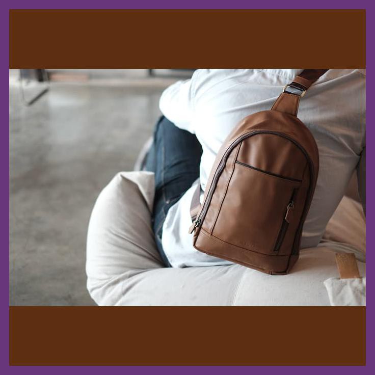 PREMIUM SLING BAG TAN | VAPE BAG |TAS VAPOR | TAS VAPE | BOVA BAG