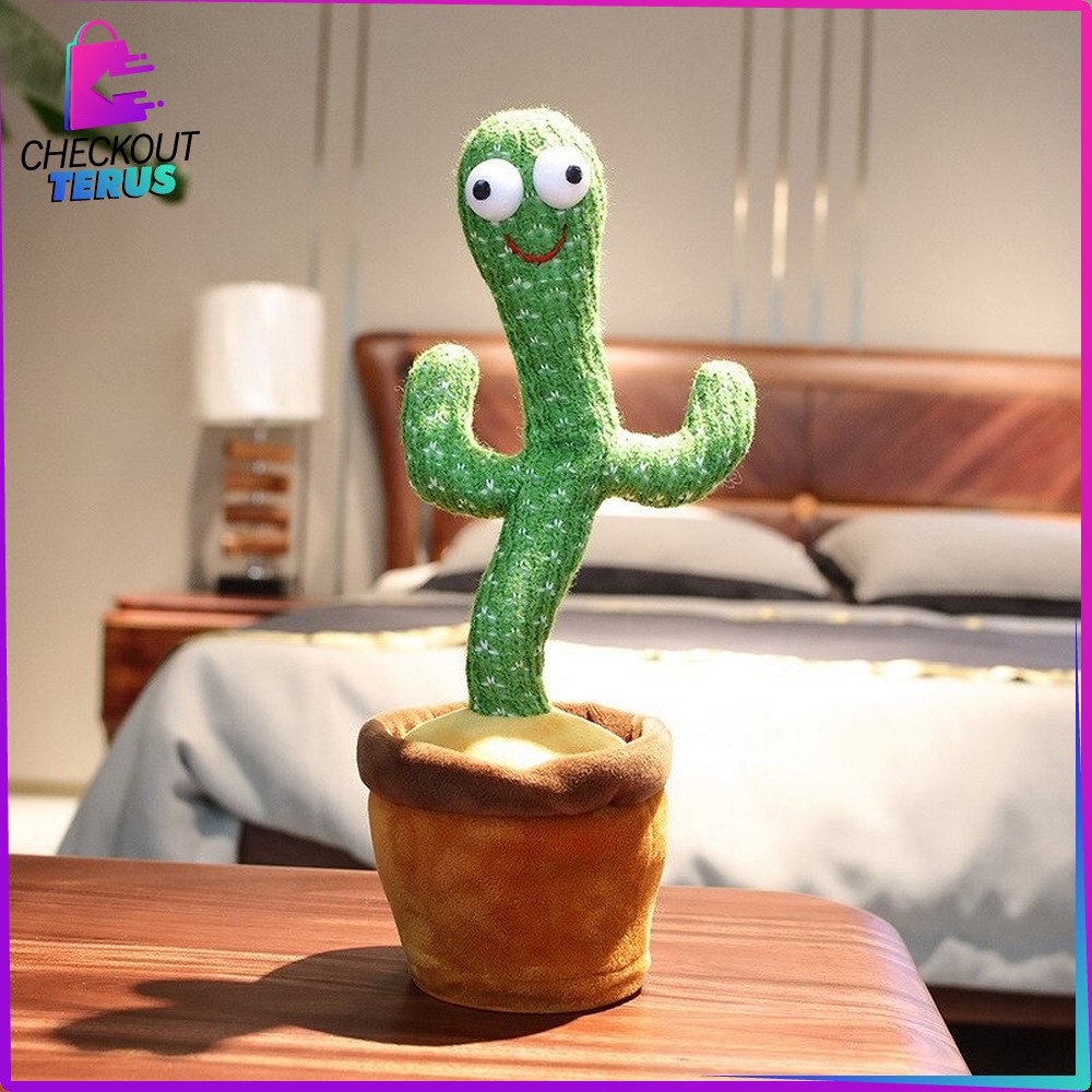 CT M179 Mainan Kaktus Bergoyang dan bisa Bicara Maenan Boneka Kaktus Goyang Dancing Cactus Kaktus Joget