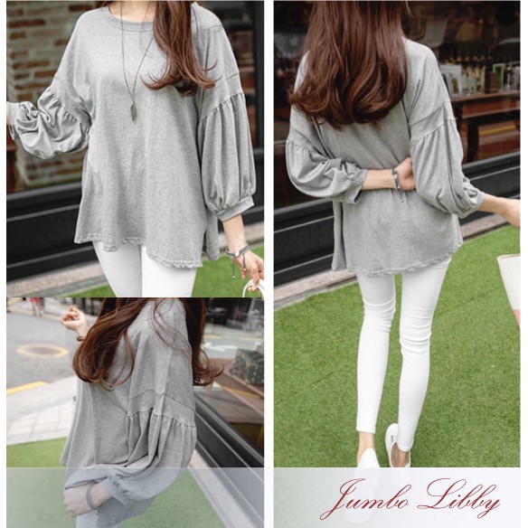 BARU BAJU WANITA BIG SIZE  Jumbo Libby Blouse Bigsize Baju Atasan Wanita Fashion Lengan Balon