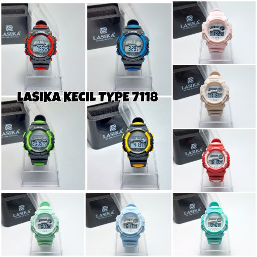 Jam Tangan Anak Cewe / Anak Cowo Digital Sporty Anti air Lasika Type 7118