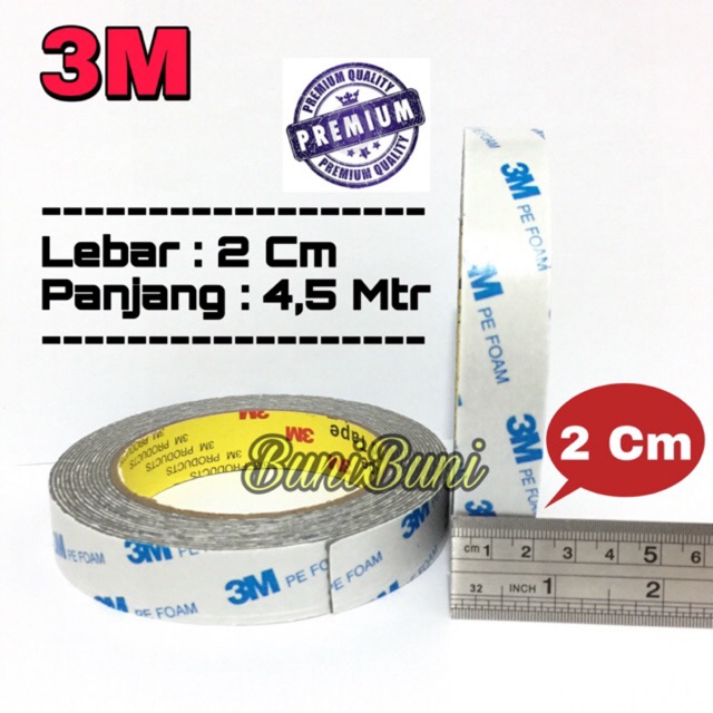 Grosir 3M Double Tape Tip / Dobeltape / Dobeltip / Doubletape 3M Putih Perekat Bolak Balik 3M Putih