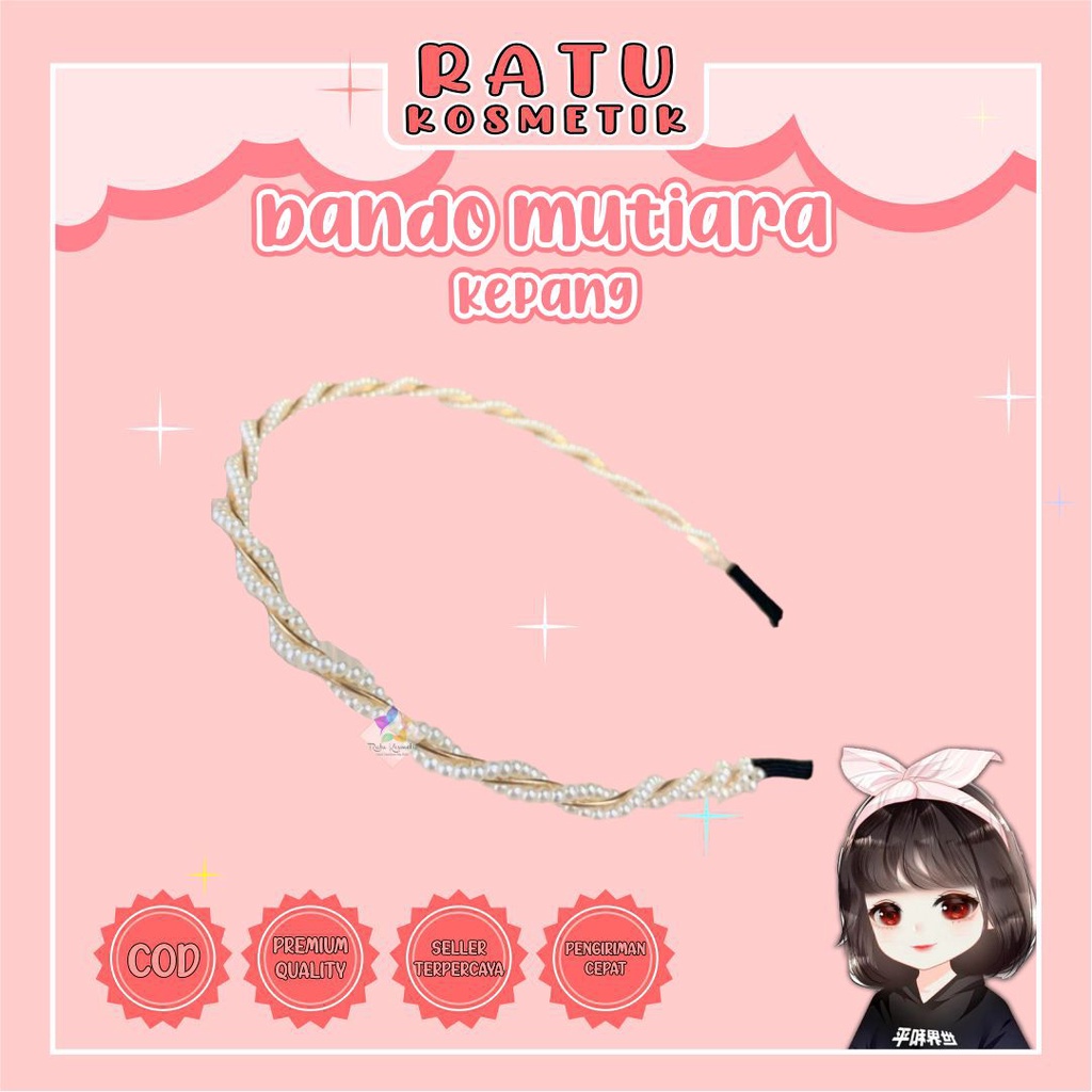 ❤ RATU ❤ Bando Impor Korea Mutiara Besi Kualitas Import