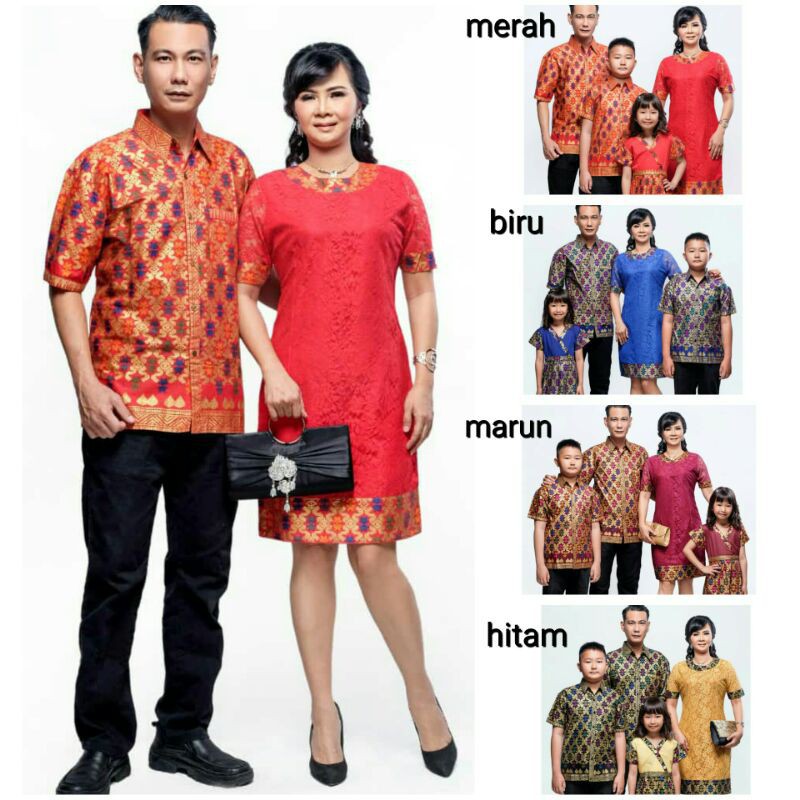 Batik couple keluarga dan anak size jumbo dress copel seragam modern terbaru serina sherina brukat