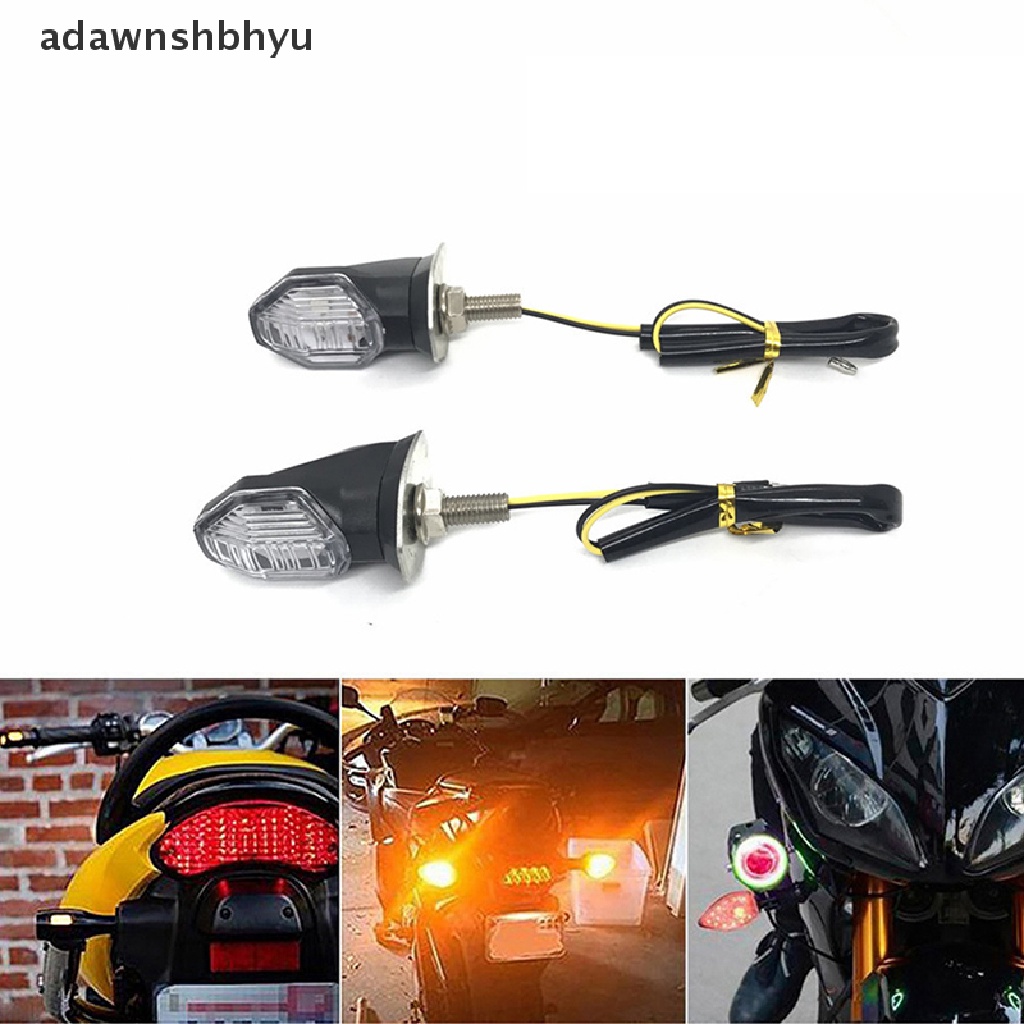 Adawnshbhyu 2x Universal Motor 1LED Amber Turn Bike Indikator Sinyal Lampu Blinker