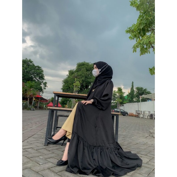 Abaya Ruffle Tazkia | abaya outer | gamis outer
