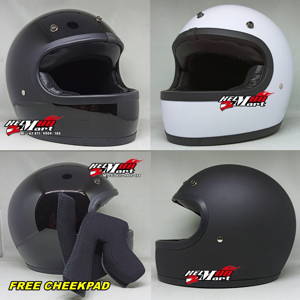 Helm Fino Cakil Helm Gringo Kancing Cafe Racer Helm Cakil Gringgo