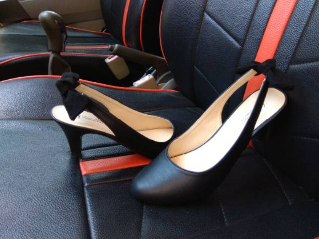 (COD) DIVISHOES HEEL KERJA KANTOR SIMPLE PD297 HITAM  (REALPICT GESER)