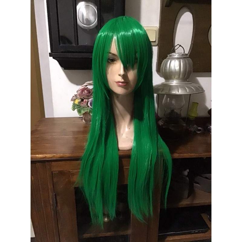 Hoshiguma wig cosplay arknights green hijau