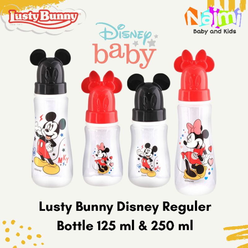 LustyBunny Disney Baby Bottle Reguler 125 250 ml | Botol Susu Bayi Mickey Lusty Bunny