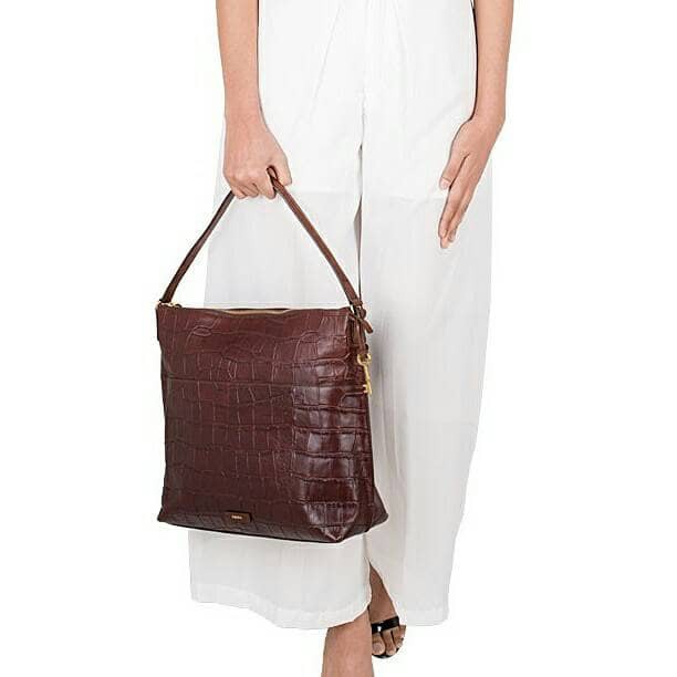 Fossil Maya Hobo Croco . Bags_Branded / Tas Fossil original