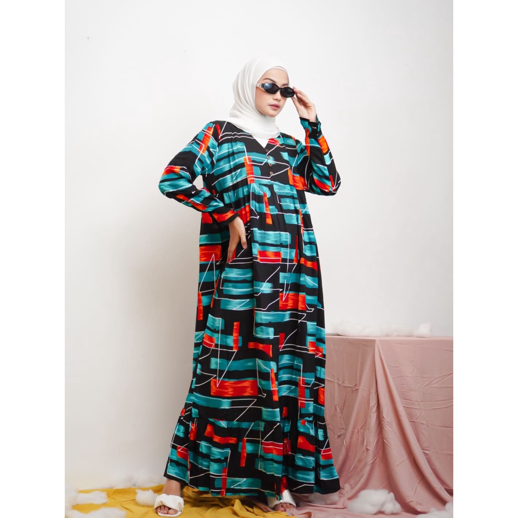 GAMIS KOREA SERI 2 (MOTIF KOTAK) / Gamis Arab / Gamis Harian / Gamis Lebaran / Gamis Kondangan